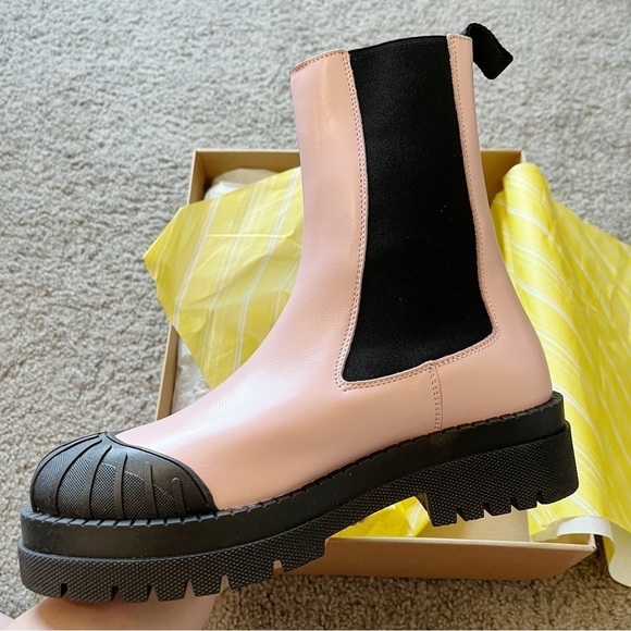 Anthropologie Maeve NEW Chelsea Boots Light Pink Genuine Leather Size 38 US 7 - Picture 6 of 12